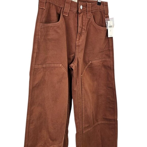 Anthropologie Pilcro Puddle Curve Wide-Leg Pants, Brown, Cotton, Western, Sz 26 - Picture 11 of 11